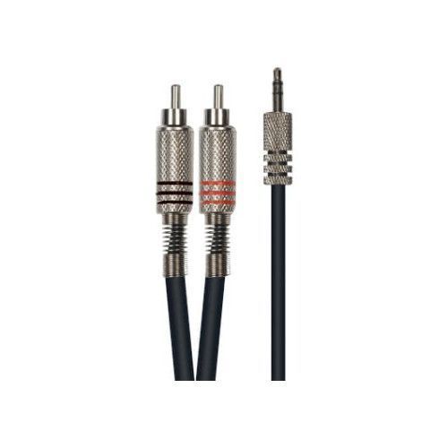 Cable de 3 metros de longitud. Mini jack stereo macho a 2 RCA macho