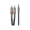 Cable de 3 metros de longitud. Mini jack stereo macho a 2 RCA macho