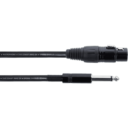 Cable de audio jack XLR/mono hembra de 5 m