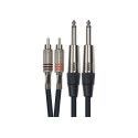 Cable de 3 metros de largo. 2 RCA macho a 2 jack  mono macho