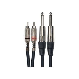 Cable de 3 metros de largo. 2 RCA macho a 2 jack  mono macho