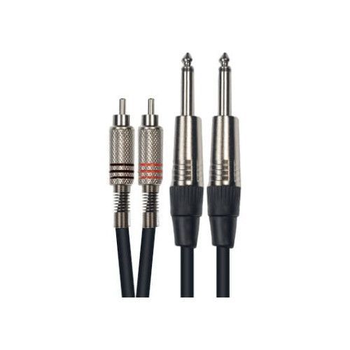 Cable de 3 metros de largo. 2 RCA macho a 2 jack  mono macho