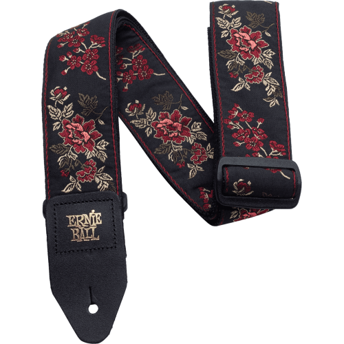 CORREA GUIT/ BAJO JACQUARD POLYPRO - "RED ROSE"