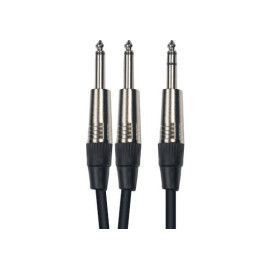 Cable de 3 metros de largo. 2 jacks mono macho a jack stereo macho