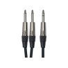Cable de 3 metros de largo. 2 jacks mono macho a jack stereo macho
