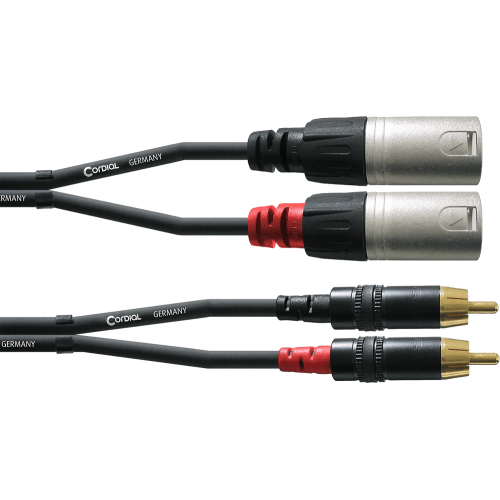 Cable de audio doble XLR macho/Rca 6 m