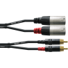 Cable de audio doble XLR macho/Rca 6 m