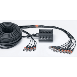 Caja de escenario XLR de 8 entradas y 4 salidas, cable de 15 m