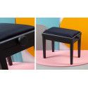 Banqueta Graduable Hidrau X24 Negro Brillo- Terciopelo