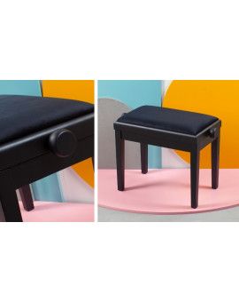 Banqueta Graduable Hidrau X24 Negre Brillant- Vellut