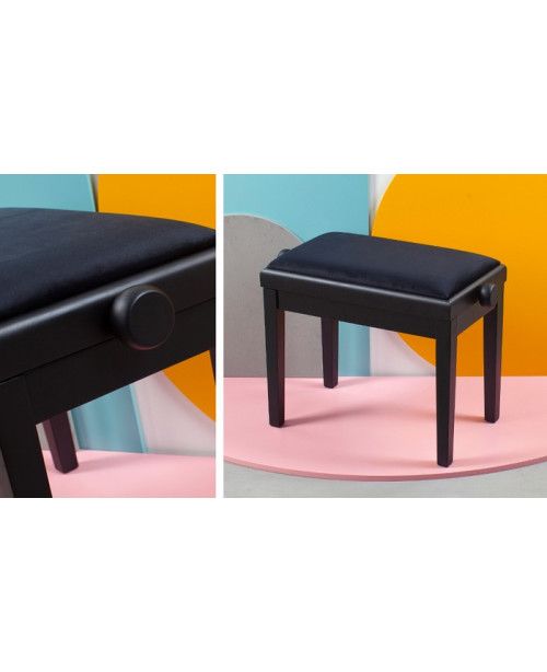 Banqueta Graduable Hidrau X24 Negro Brillo- Terciopelo