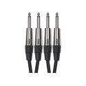 Cable de 3 metros de longitud. 2 jacks mono macho a 2 jacks mono macho