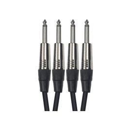 Cable de 3 metros de longitud. 2 jacks mono macho a 2 jacks mono macho