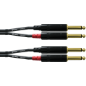 Cable de audio jack mono doble 60 cm