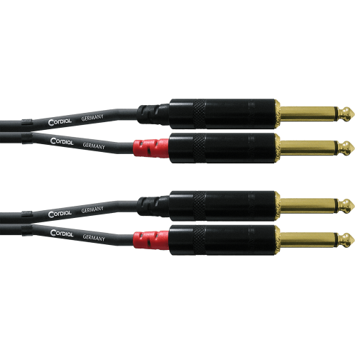 Cable de audio jack mono doble 60 cm