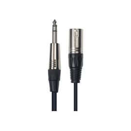 Cable de 6 metros de largo. Jack stereo macho a XLR macho