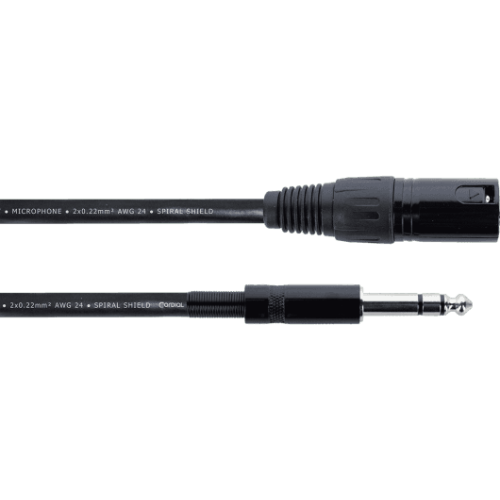 Cable de audio XLR macho / jack estéreo - 6 m