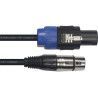Cable de 9 metros de largo. De XLR hembra a 2 Speakon de 1,5 mm