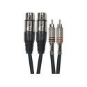 Cable de 3 metros de largo. 2 XLR hembra a 2 RCA Macho
