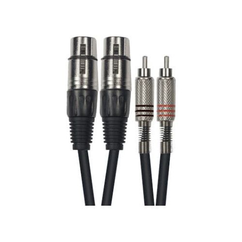 Cable de 3 metros de largo. 2 XLR hembra a 2 RCA Macho