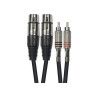 Cable de 3 metros de largo. 2 XLR hembra a 2 RCA Macho