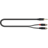 CABLE AUDIO PVC MINI JACK STEREO-RCA(x2) - 2 m
