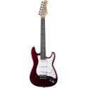 Guitarra eléctrica Eko Starter ST100 formato 3/4 tipo Strat - Roja Cromo