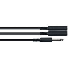 Adaptador de 2 entradas de 1/4? mono hembra a 1/4? Stereo macho