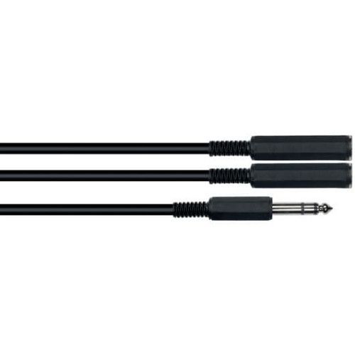 Adaptador de 2 entradas de 1/4? mono hembra a 1/4? Stereo macho