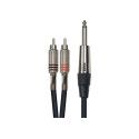 Cable de 3 metros de largo. 2 RCA macho a jack macho mono