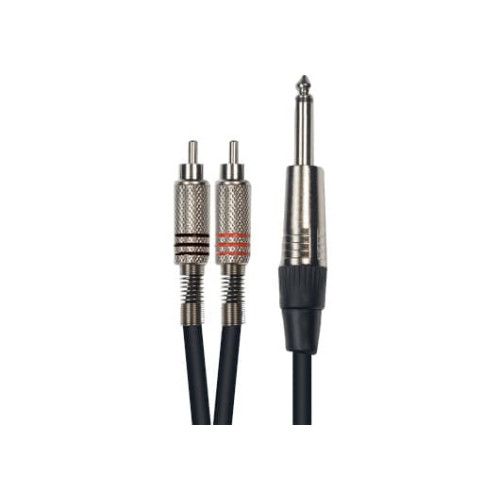 Cable de 3 metros de largo. 2 RCA macho a jack macho mono