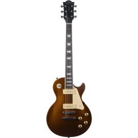 Guitarra eléctrica Eko Starter LS400 tipo LP con pastillas P90 vintage - Dorada