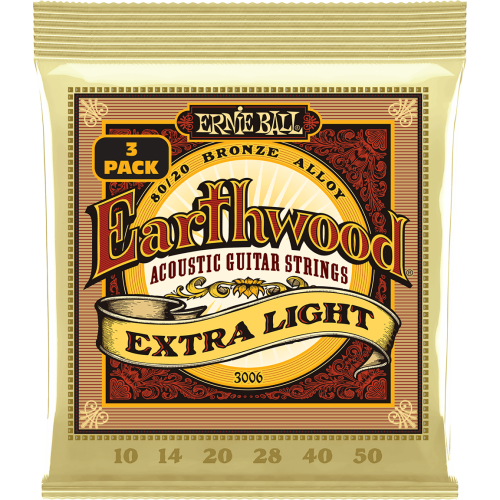 JUEGO ACÚSTICA EARTHWOOD 92/8 PHOSPHOR BZ. EXTRA LIGHT 10-50 TRIPACK (3)