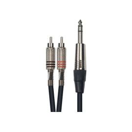 Cable de 3 metros de largo. 2 RCA macho a jack macho stereo