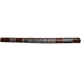 Didgeridoo de bambú. 120 cm de longitud. Decorado con motivos africanos