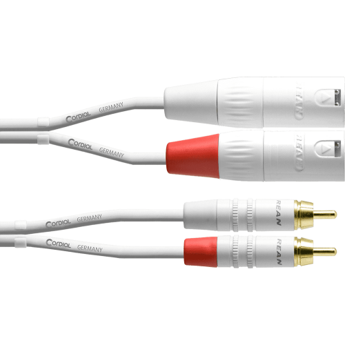 Cable de audio doble XLR/Rca macho 3 m blanco