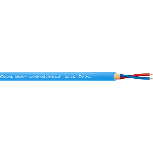 Bobina cable micrófono 2 x 0,22 mm² 100 m azul