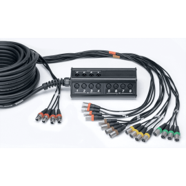 Caja de escenario XLR de 16 entradas y 4 salidas, cable de 30 m