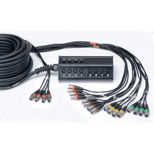 Caja de escenario XLR de 16 entradas y 4 salidas, cable de 30 m