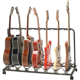 SOPORTE GUITARRA 7 UNIDADES CON RUEDAS