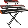 SOPORTE TECLADO QL723 FORMATO ""X"" 3 NIVELES / DOBLE PERFIL - NEGRO