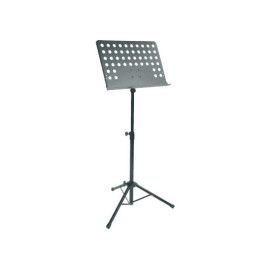 Atril de orquesta. Metálico. Base para los cuadernos y libros perforada