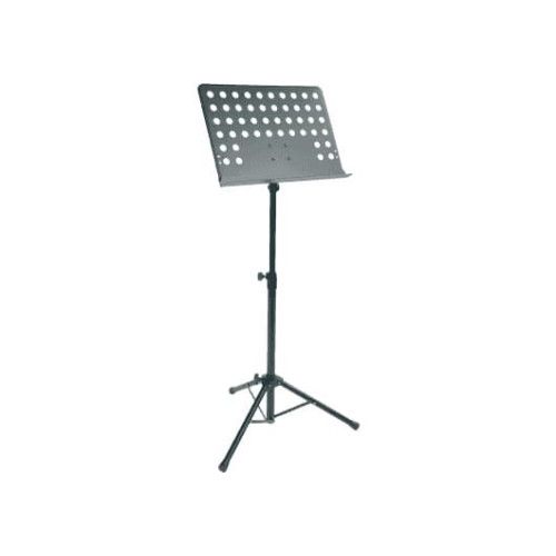 Atril de orquesta. Metálico. Base para los cuadernos y libros perforada