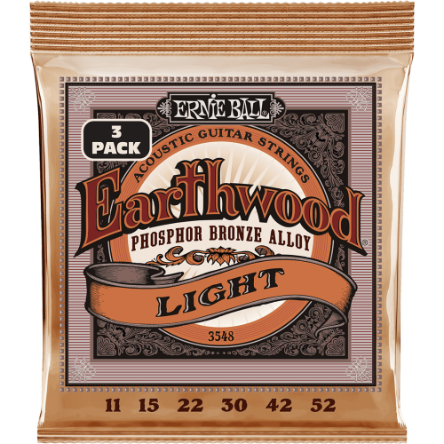 JUEGO ACÚSTICA EARTHWOOD 92/8 PHOSPHOR BZ. LIGHT 11-52 TRIPACK (3)