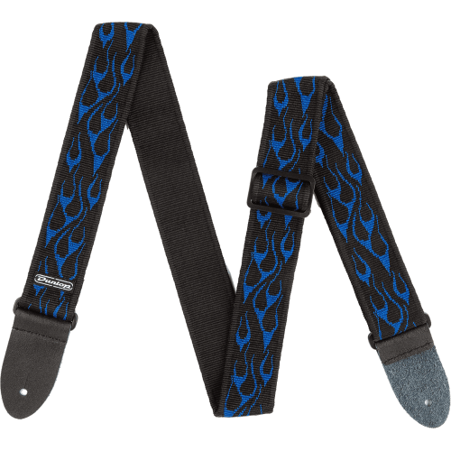 CORREA GUIT/BAJO JACQUARD - AZUL FLAMEADO
