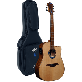 GUITARRA ACÚSTICA DREADNOUGHT TRAMONTANE HYVIBE 10 A/E CUTAWAY - FUNDA DELUXE