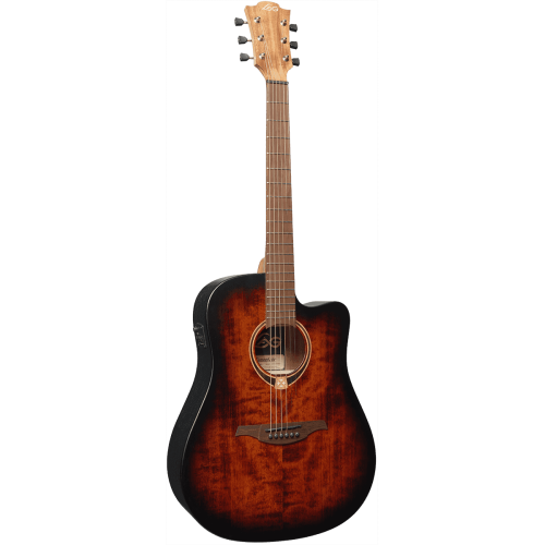 GUITARRA CÚSTICA LÂG DREADNOUGHT CUTWAY TRAMONATNE 70 A/E - BLACK & BROWN