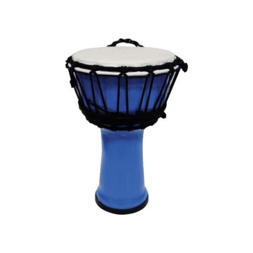 Djembe de 7? construído con PVC. Plastico de color azul claro