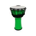 Djembe de 7? construído con PVC. Plastico de color verde fluorescente