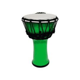 Djembe de 7? construído con PVC. Plastico de color verde fluorescente